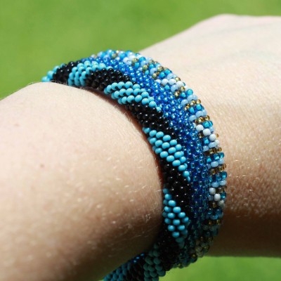 Seed Bracelet Set - Blue